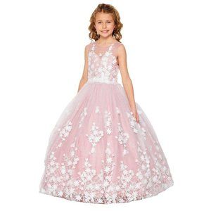 CINDERELLA COUTURE Mauve Floral Lace sequin Gown Multi-Sizes 5108X